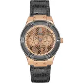 GUESS Dameur W0289L4 Jet Rosa guldfarvet/Læder Ø39 mm