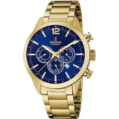 Festina Herreur F20633-2 Timeless Blå/Gul guldtonet stål Ø43.5 mm