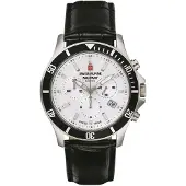 Swiss Alpine Military by Grovana Herreur 7022.9532 Challenger Chrono Hvid/Læder