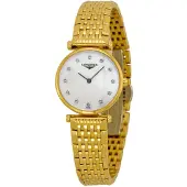 Longines Dameur L4.209.2.87.8 Grande Classique Hvid/Gul guldtonet