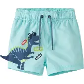 Name it Badeshorts 'NMMZakan' turkis / mørkeblå / lysegrøn / hvid