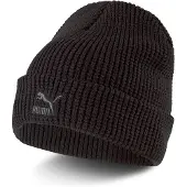 Puma Classics Archive Mid Fit Beanie, Accessories, Black/Gray Logo, Adult