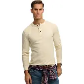 Superdry Lite Textured Grandad T-shirt Med Lange ærmer
