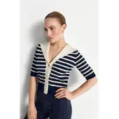 Rich & royal Cardigan mørkeblå / hvid