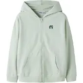 Name It Kids Sweatjakke 'NKMValon' pastelgrøn / mørkegrøn