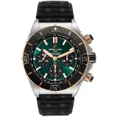 Breitling Herreur UB0136251L1S1 Super Chronomat B01 44 Grøn/Gummi