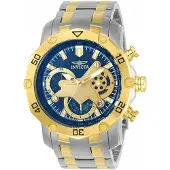 Invicta Herreur 22762 Pro Diver Blå/Gul guldtonet stål Ø50 mm