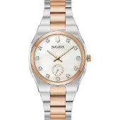 Bulova Dameur 98P221 Surveyor Hvid/Rosaguldtonet stål Ø34 mm