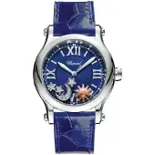 Chopard Dameur 278559-3011 Happy Sport Blå/Læder Ø36 mm