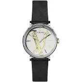 Versace Dameur VERI00120 Virtus Sølvfarvet/Læder Ø36 mm