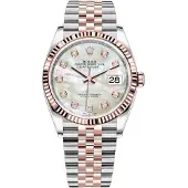 Rolex Dameur 126231-0021 Datejust 36 Hvid/18 karat rosa guld Ø36 mm