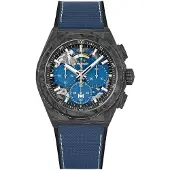 Zenith Herreur 10.9000.9004-M99.R939 Defy El Primero Blå/Gummi Ø44