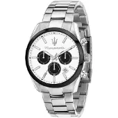 Maserati Herreur R8853151004 Attrazione Hvid/Stål Ø43 mm
