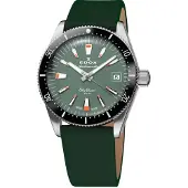 Edox Dameur 80131-3NC-VI Skydiver Grøn/Læder Ø38 mm