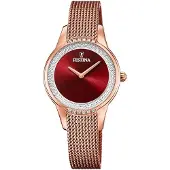Festina Dameur F20496-1 Rød/Rosaguldtonet stål Ø30 mm