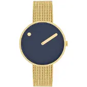 Picto 34018-0914G Blå/Gul guldtonet stål Ø34 mm