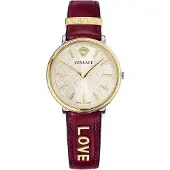 Versace Dameur VBP020017 V Circle Sølvfarvet/Læder Ø38 mm