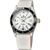 Edox Dameur 80131-357JNC-BI Skydiver Sølvfarvet/Læder Ø38 mm