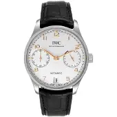 IWC Herreur IW500704 Portuguese Sølvfarvet/Læder Ø42.3 mm