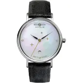 Zeppelin Dameur 71311 Luna Hvid/Læder Ø36 mm