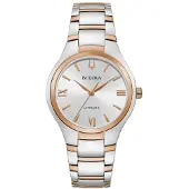 Bulova Dameur 98L313 Sutton Sølvfarvet/Rosaguldtonet stål Ø34 mm