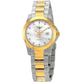 Longines Dameur L3.376.3.87.7 Conquest Ladies Hvid/Gul guldtonet