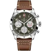 Breitling Herreur A233802A1L1X1 Classic Avi Grøn/Læder Ø42 mm