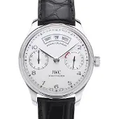 IWC Herreur IW503501 Portuguese Sølvfarvet/Læder Ø44.2 mm