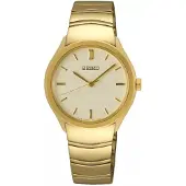 Seiko Dameur SUR552P1 Classic Champagne/Gul guldtonet stål Ø30 mm