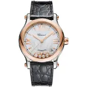 Chopard Dameur 278559-6008 Happy Sport Hvid/Læder Ø36 mm