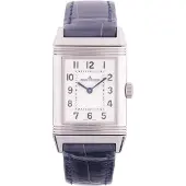 Jaeger LeCoultre Dameur 2518540 Reverso Classic Sølvfarvet/Læder
