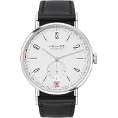Nomos Glashütte Herreur N-135 Tangente Sølvfarvet/Læder Ø37.5 mm