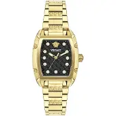 Versace Herreur VE8K00524 Dominus Sort/Gul guldtonet stål