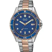 Q&Q Herreur A172J422Y Classic Blå/Stål Ø43 mm