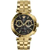 Versace Herreur VE1D02823 Aion Sort/Guldtonet stål Ø45 mm