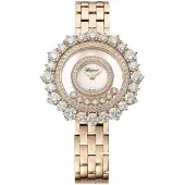 Chopard Dameur 209437-5601 Happy Diamonds Sølvfarvet/18 karat rosa
