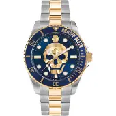 Philipp Plein Herreur PWOAA0722 The Skull Blå/Guldtonet stål Ø44 mm