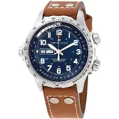 Hamilton Herreur H77765541 Khaki Aviation Blå/Læder Ø45 mm
