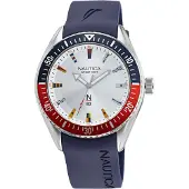 Nautica Herreur NAPFWF014 Sølvfarvet/Gummi Ø44 mm