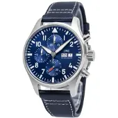 IWC Herreur IW378003 Pilots Blå/Læder Ø43 mm