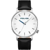 Police Herreur PL15923JS.04 Marmol Hvid/Læder Ø42 mm