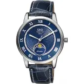 Q&Q Herreur QZ10J318Y Classic Blå/Læder Ø40 mm