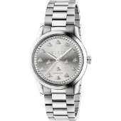 Gucci Dameur YA1264190 G-Timeless Sølvfarvet/Stål Ø38 mm