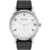 Nomos Glashütte Herreur N-1250 Minimatik Sølvfarvet/Læder Ø39.5 mm