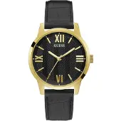 GUESS Herreur GW0250G2 Campbell Sort/Læder Ø42 mm
