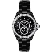 Chanel Dameur H3407 J12 Sort/Keramik Ø38 mm