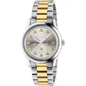 Gucci Dameur YA1264189 G-Timeless Sølvfarvet/18 karat guld Ø38 mm