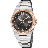 Festina Dameur F20037-3 Swiss Made Sort/Stål Ø35 mm
