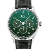 IWC Herreur IW344207 Portugieser Grøn/Læder Ø42.4 mm