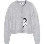 Chinti & Parker Cardigan 'Sneeky Snoopy' grå / sort / hvid